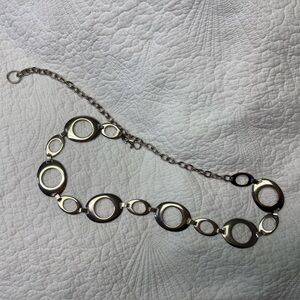 Elegant Silver Circle Link Belt